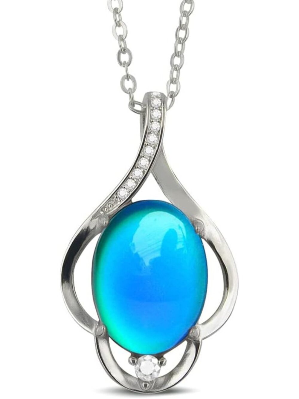 Color Changing Mood Stone Pendant Necklace - Unique Gift for Women, Stylish